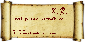 Knöpfler Richárd névjegykártya